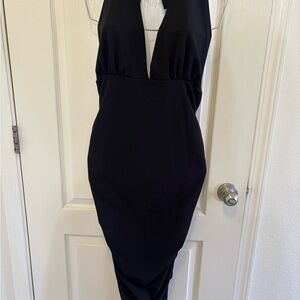 Black Sleeveless Halter Bodycon Dress